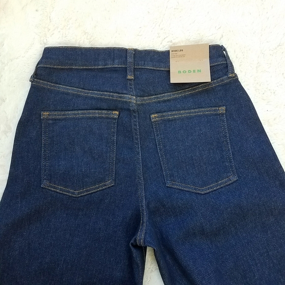 BODEN High Rise Wide Leg Jeans in Indigo - Picture 10 of 13